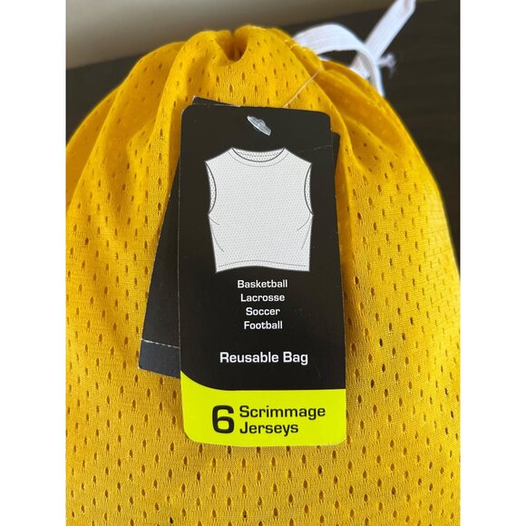 NWT Athletic Works Adult One Size Scrimmage Jerseys 6 Pack Yellow W/Travel Bag - Picture 3 of 4